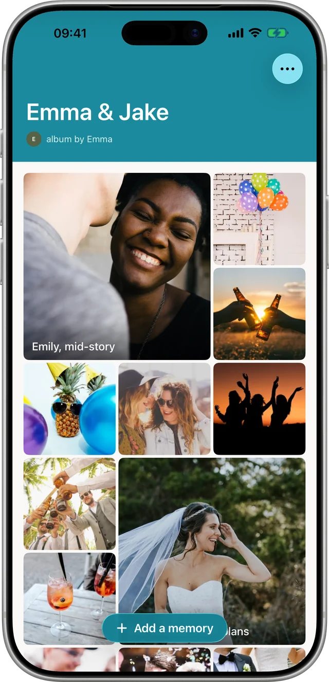 An album open in the App Clip after a tap, with nothing installed